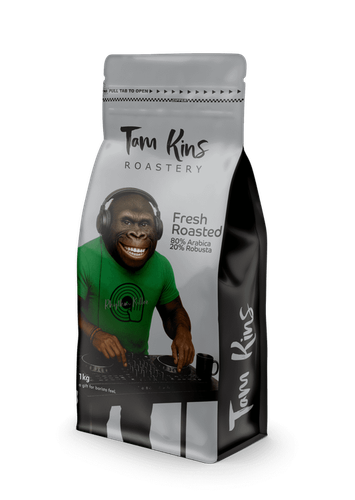 قهوه عربیکا ۸۰% نقرهای تام کینز